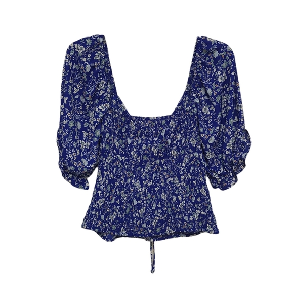 2 Sienna Sky women's peasant blouses floral off shoulder smocked size Large NWOT - Picture 3 of 14